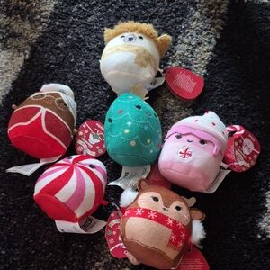 Squishmallows Festive Mini Plush Set - Tan, Green, Pink, Red